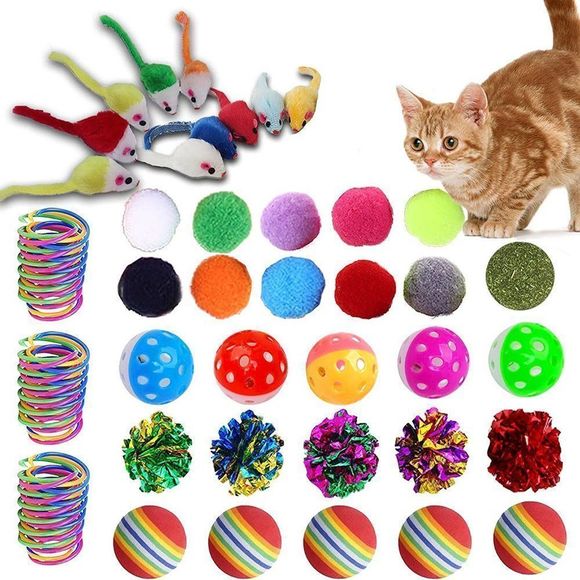 KAYUSITER Other - KAYUSITER 48pcs Cat Toys Set Spiral Springs Assorted Cat Balls Crinkle Furry Cat